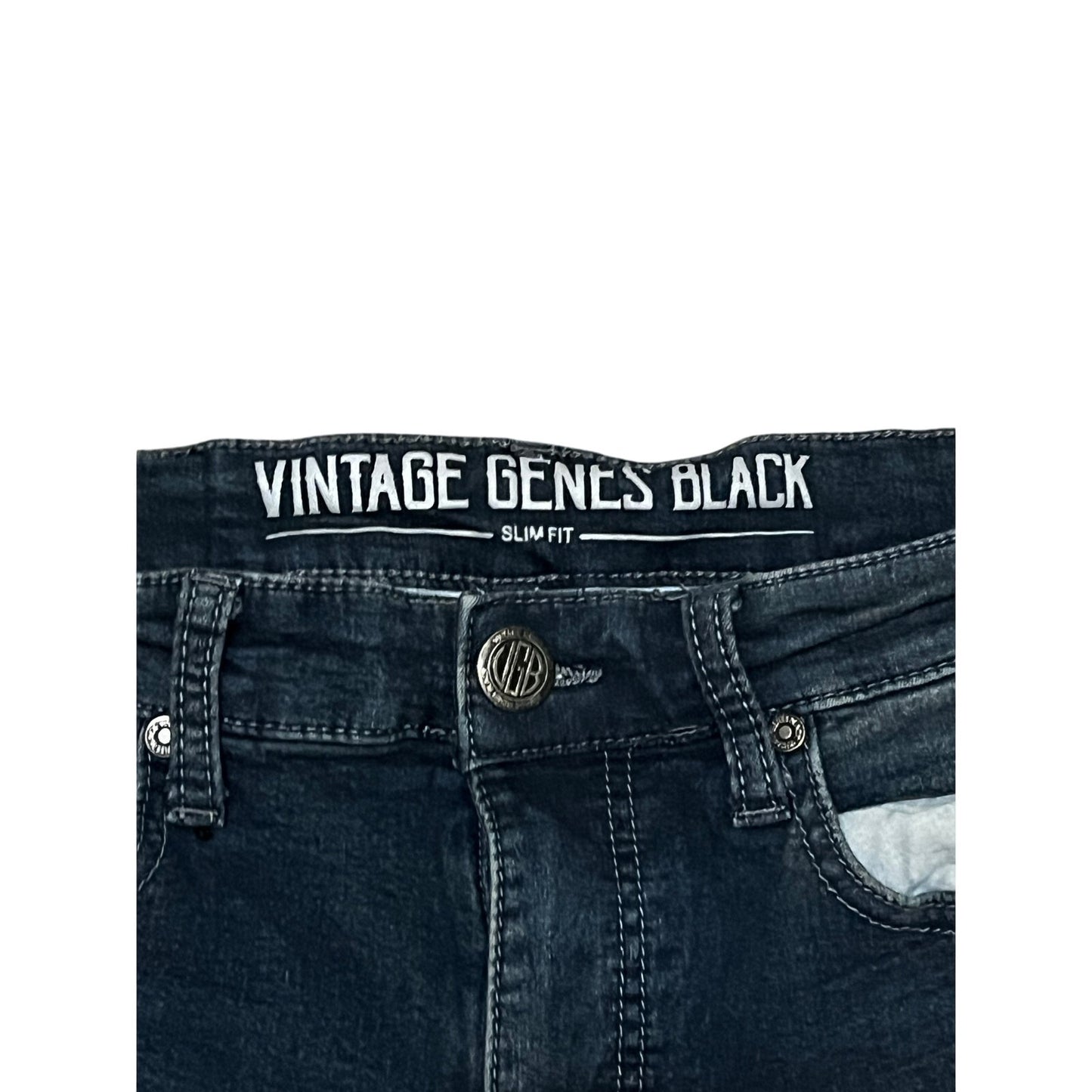 Vintage Genes Black Men’s Dark Blue Jeans Size 30W 32L