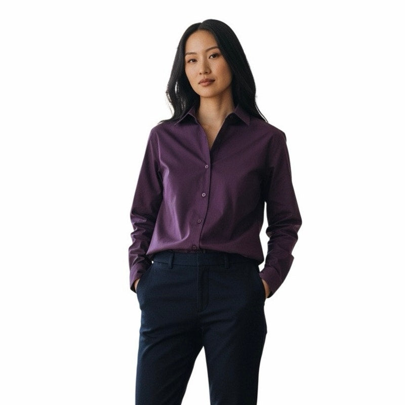 Ruisin Women’s Button Down Dark Purple Size Medium
