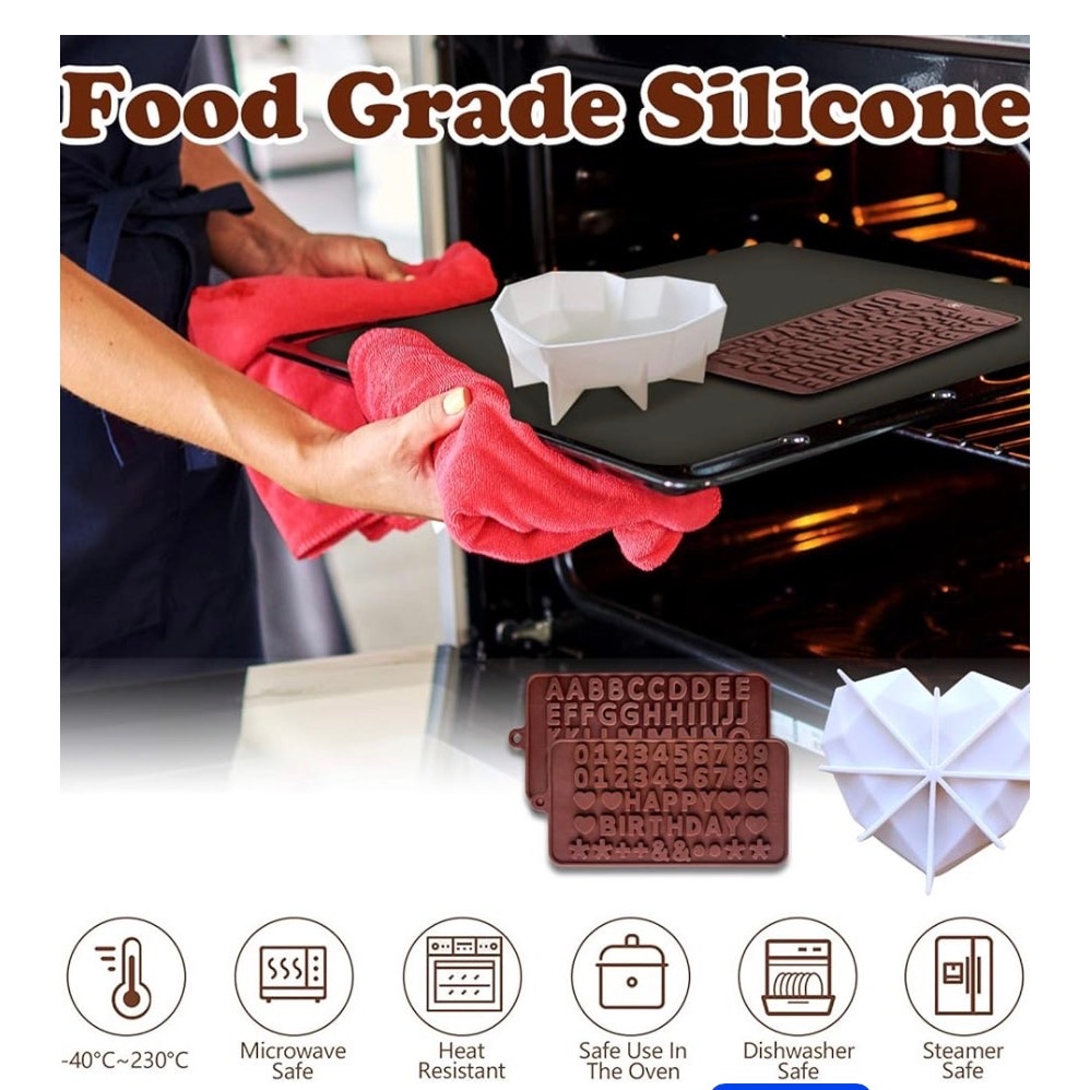 3D Love Heart Diamond Shaped Chocolate Molds Tools Bakeware Cake Mold Handmade
