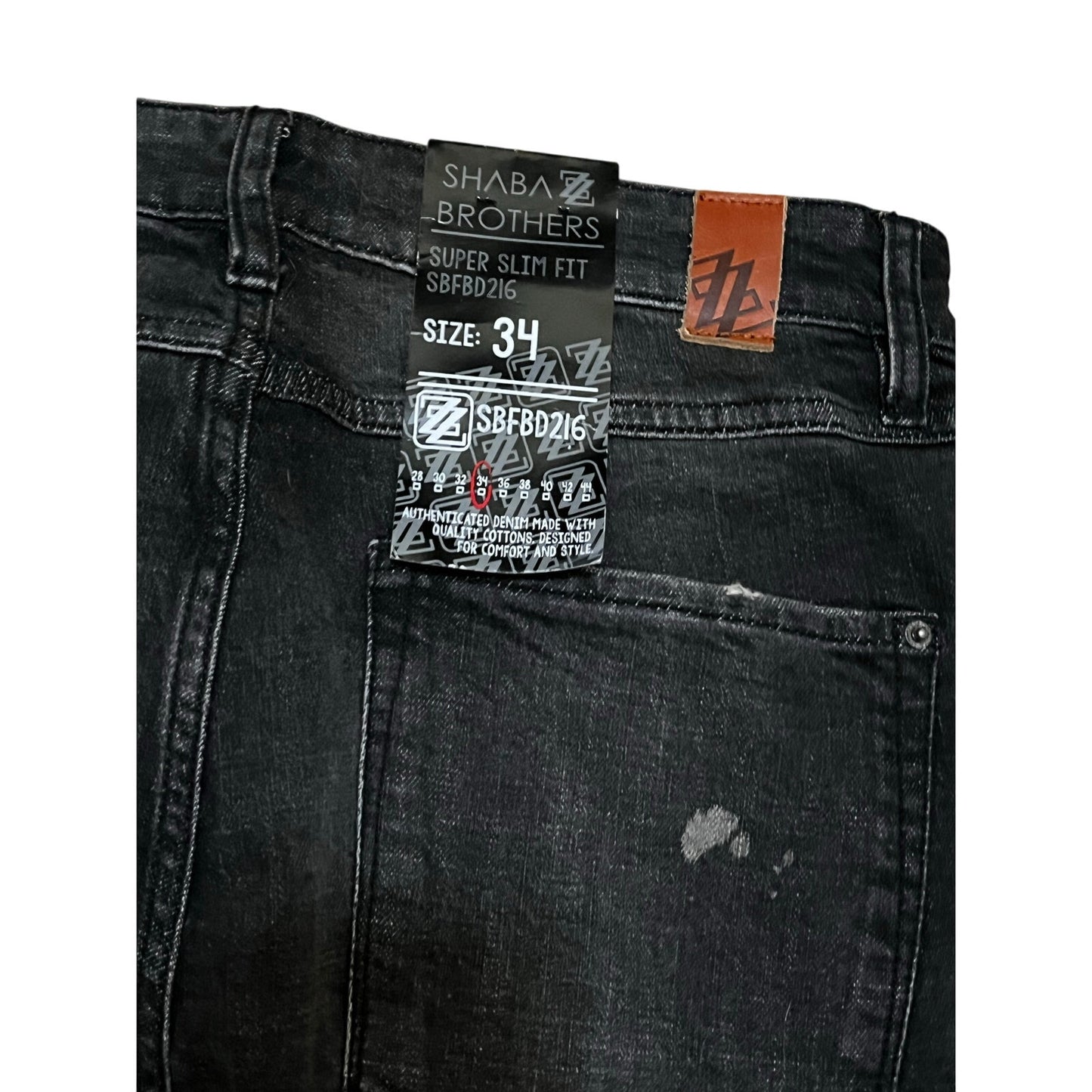 Shabaz Brothers Black Men’s Jean’s Size 34