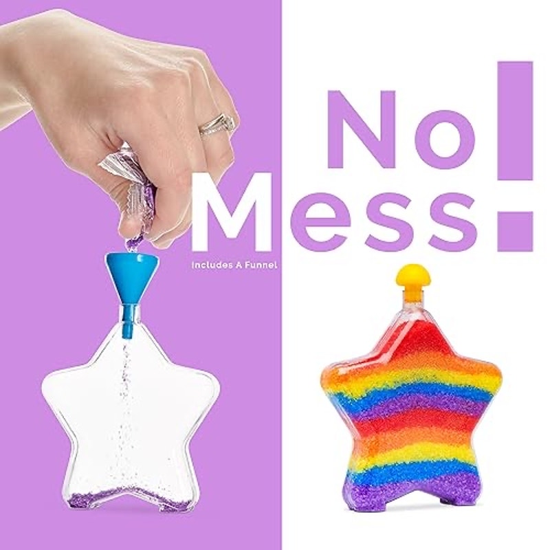 Sand Art Kit for Kids, Glow in the Dark Sand Art Bottles and Necklaces