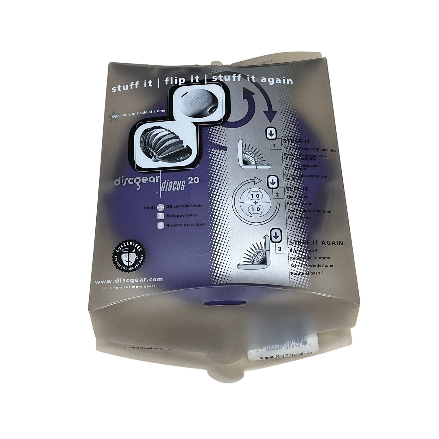 Discqear Double-Sided Storage Music . Games . Software Purple