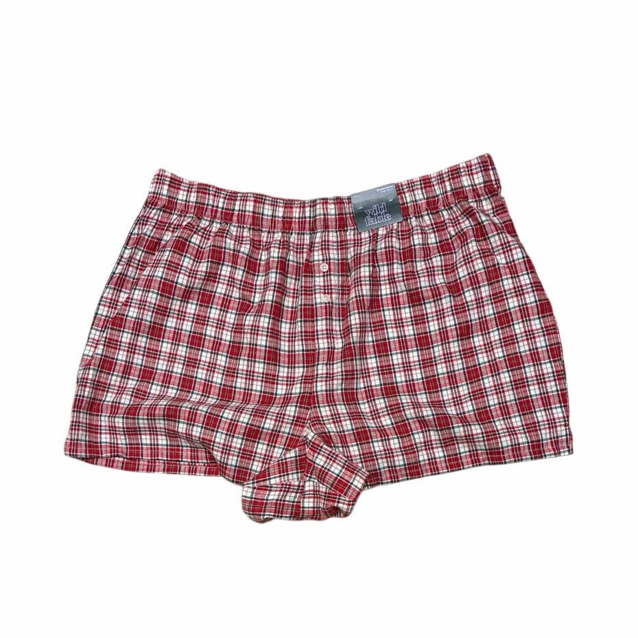 Wild Fable Women's Boxer Pajama Shorts XXL - Red Plaid