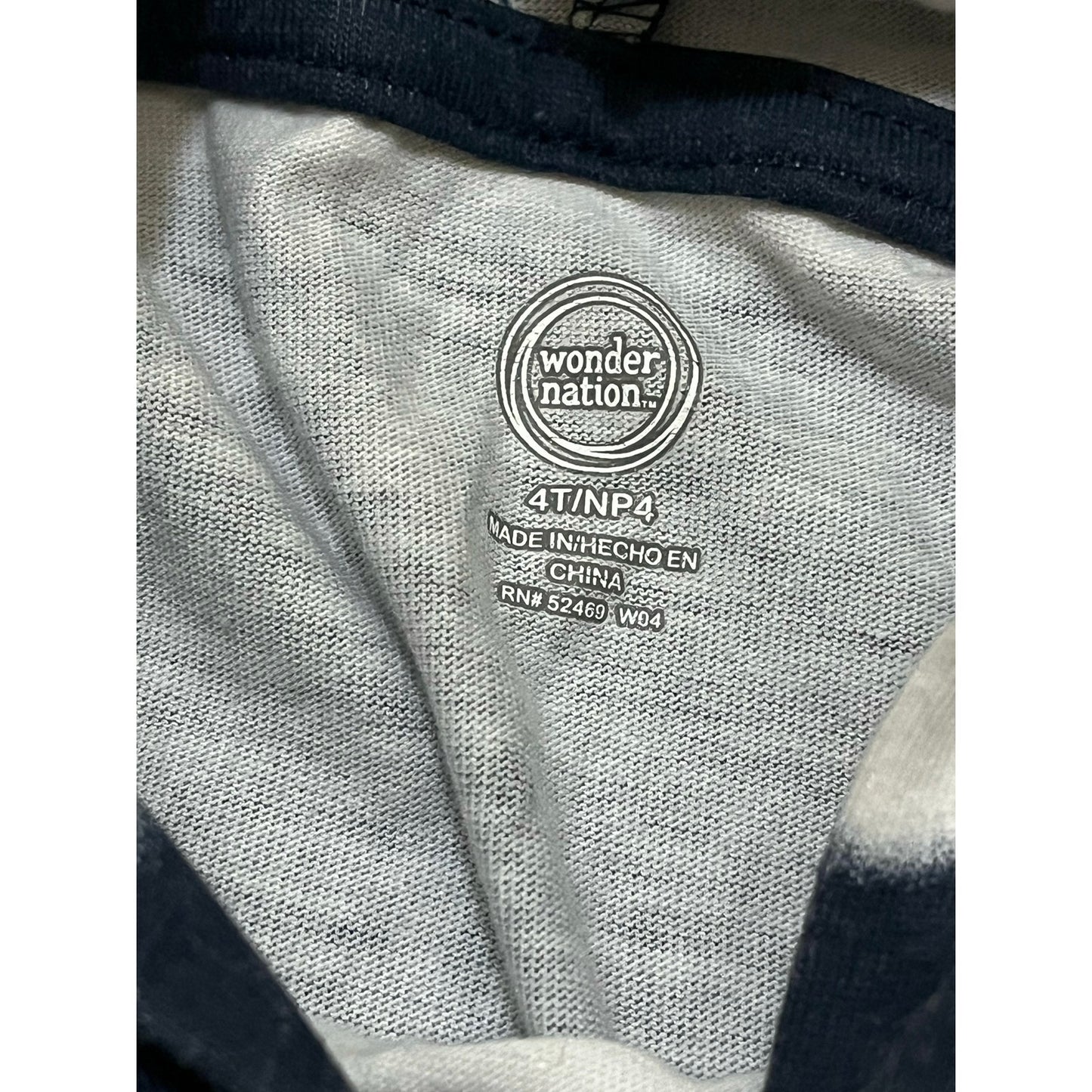 Wonder Nation White & Blue Stripes Kids Tan Top With Hoodie Size 4T