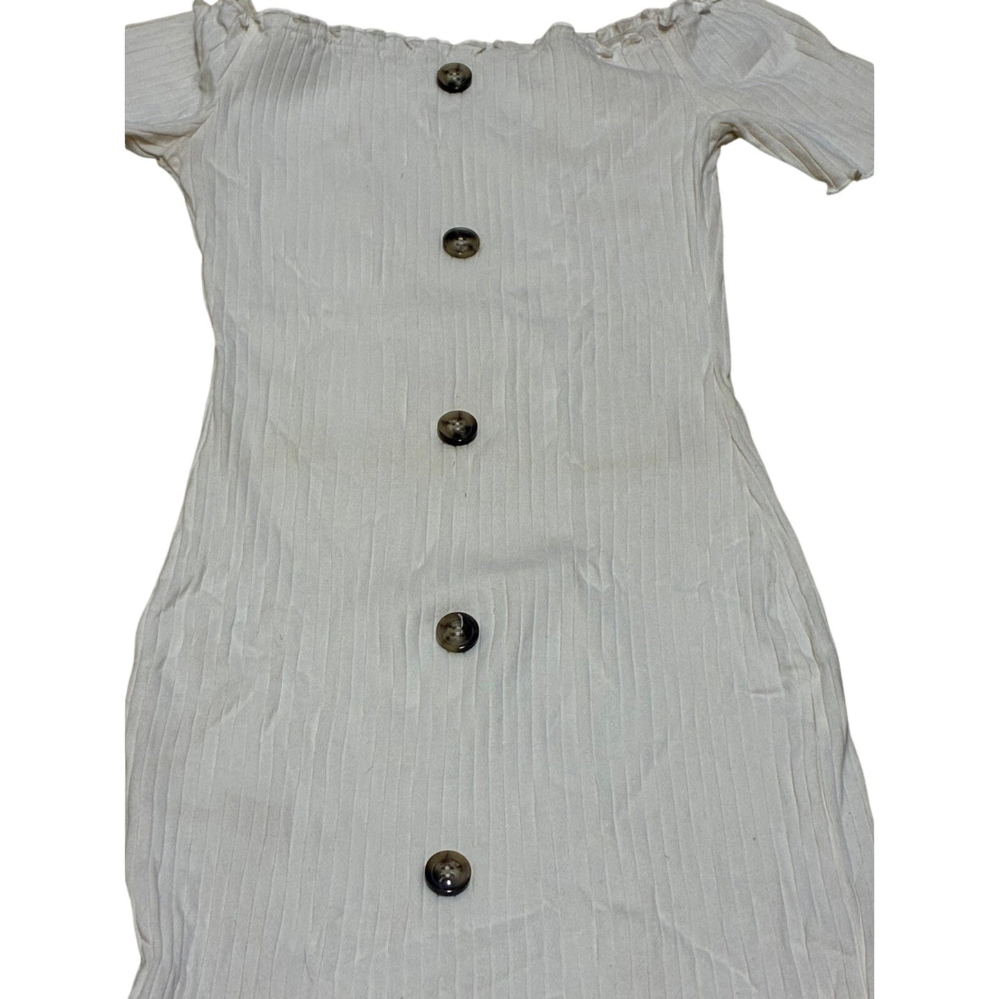 SHEIN White Women’s Dress With 5 Buttons Down Size Medium