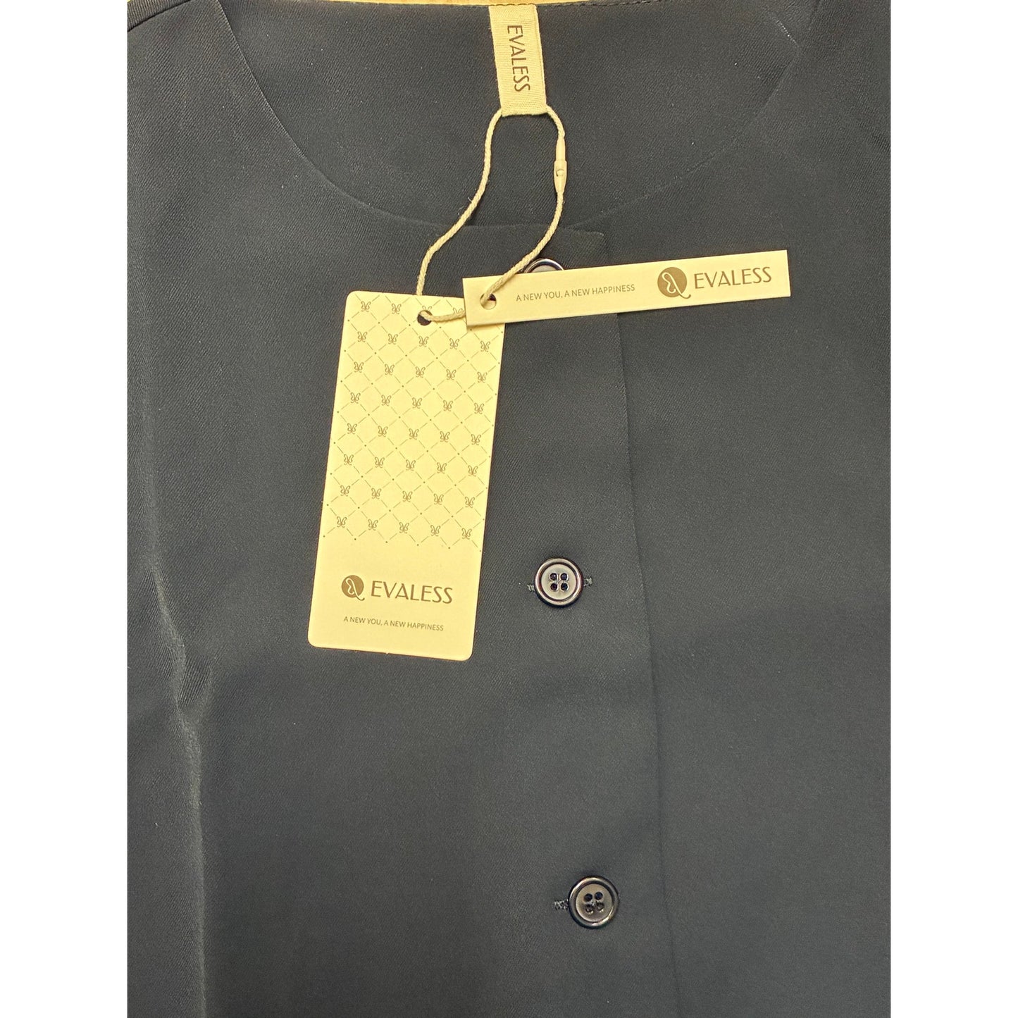 Evaless Women's Crewneck Cutaway Vest Navy Size medium