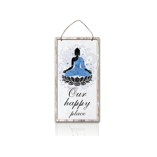 Buddha Figure Wooden Signs, Hanging Signs Plaques Buddhist Decor wood wall art