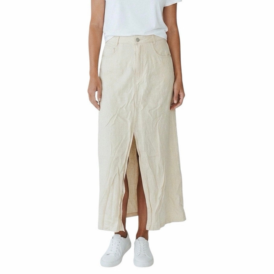 Weworewhat Women’s Front Slit Skirt Size Small Cream