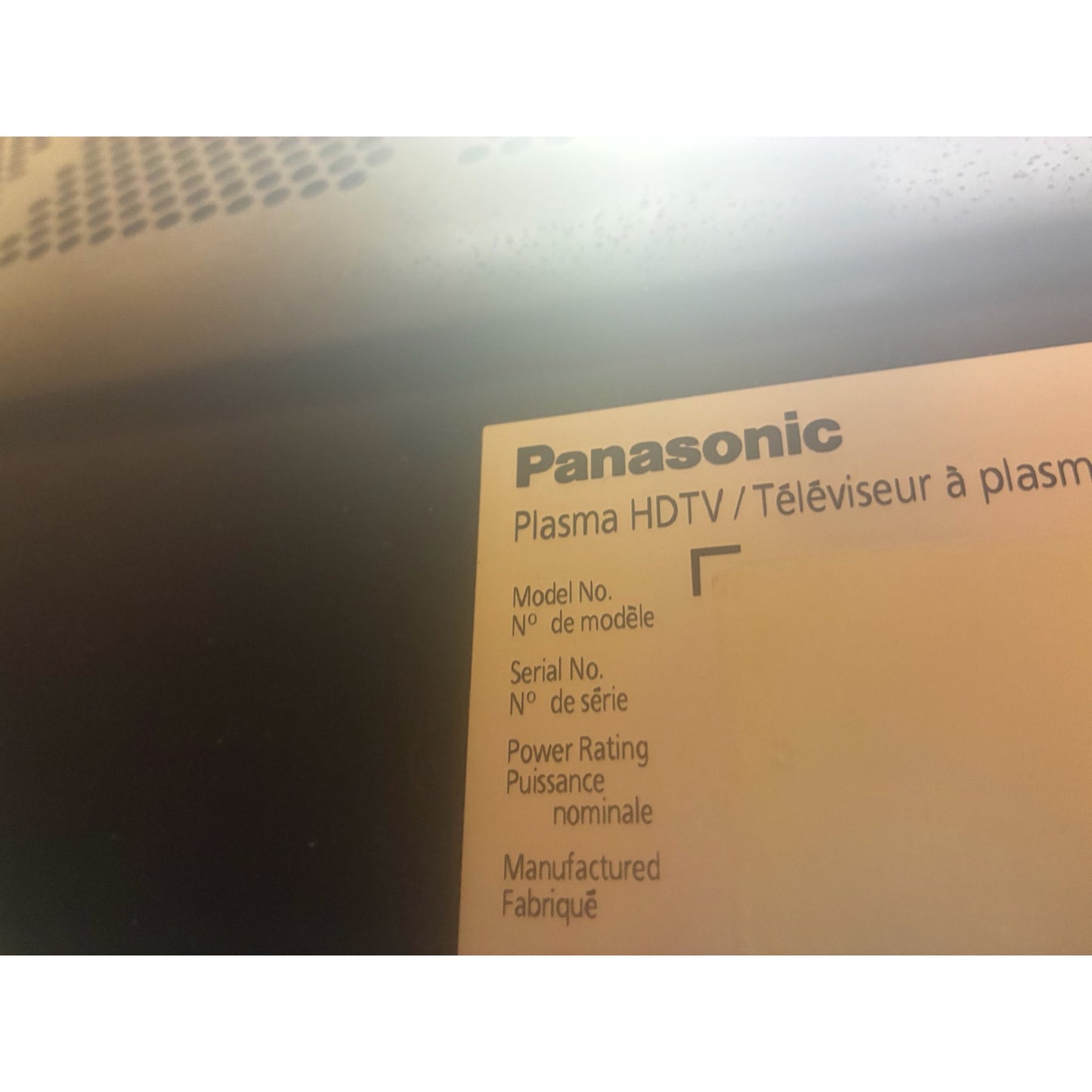 Panasonic Plasma 50” TV model # TC-P50C2