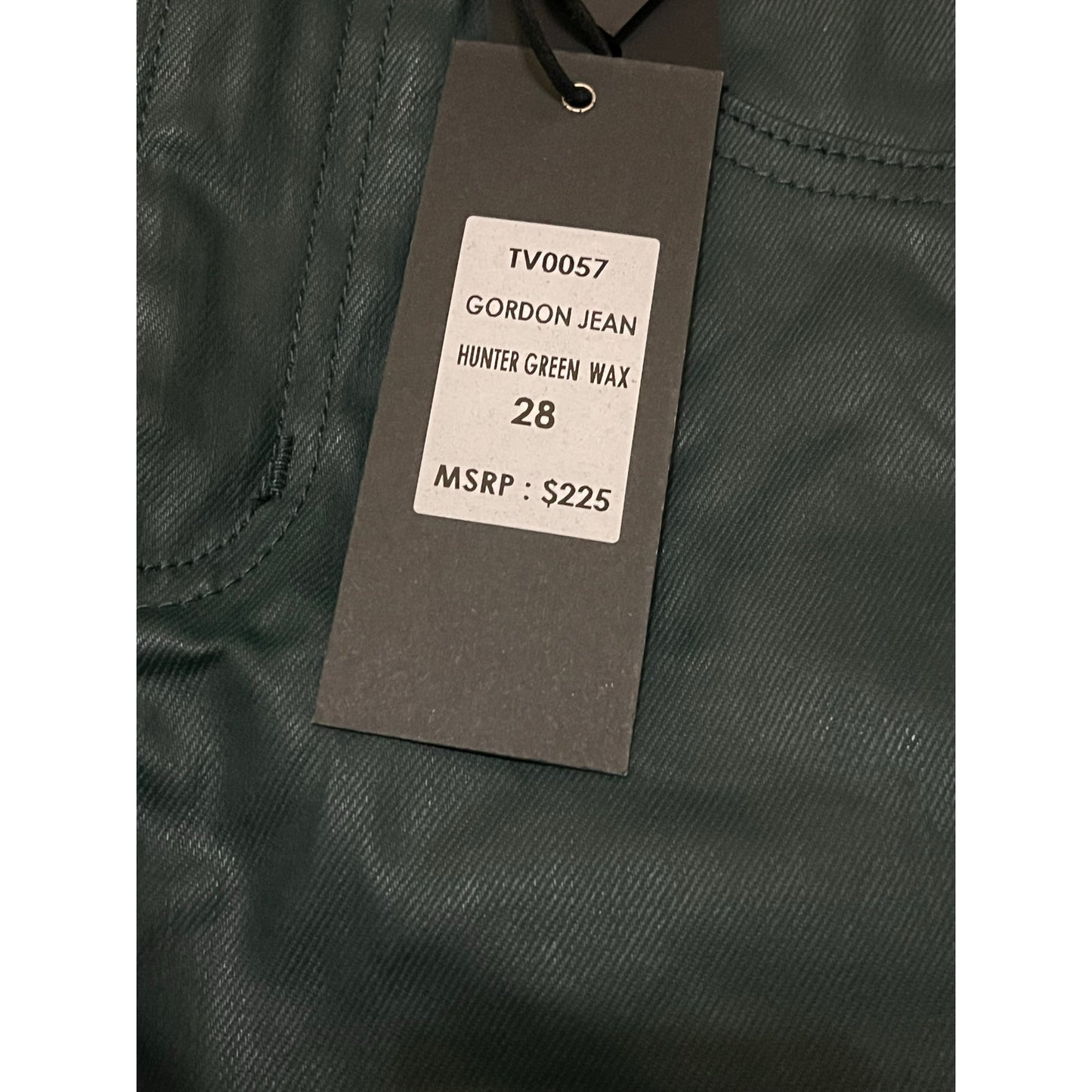 Si Tu Veux Hunter Green Wax Gordon Jeans Superstack Size 28