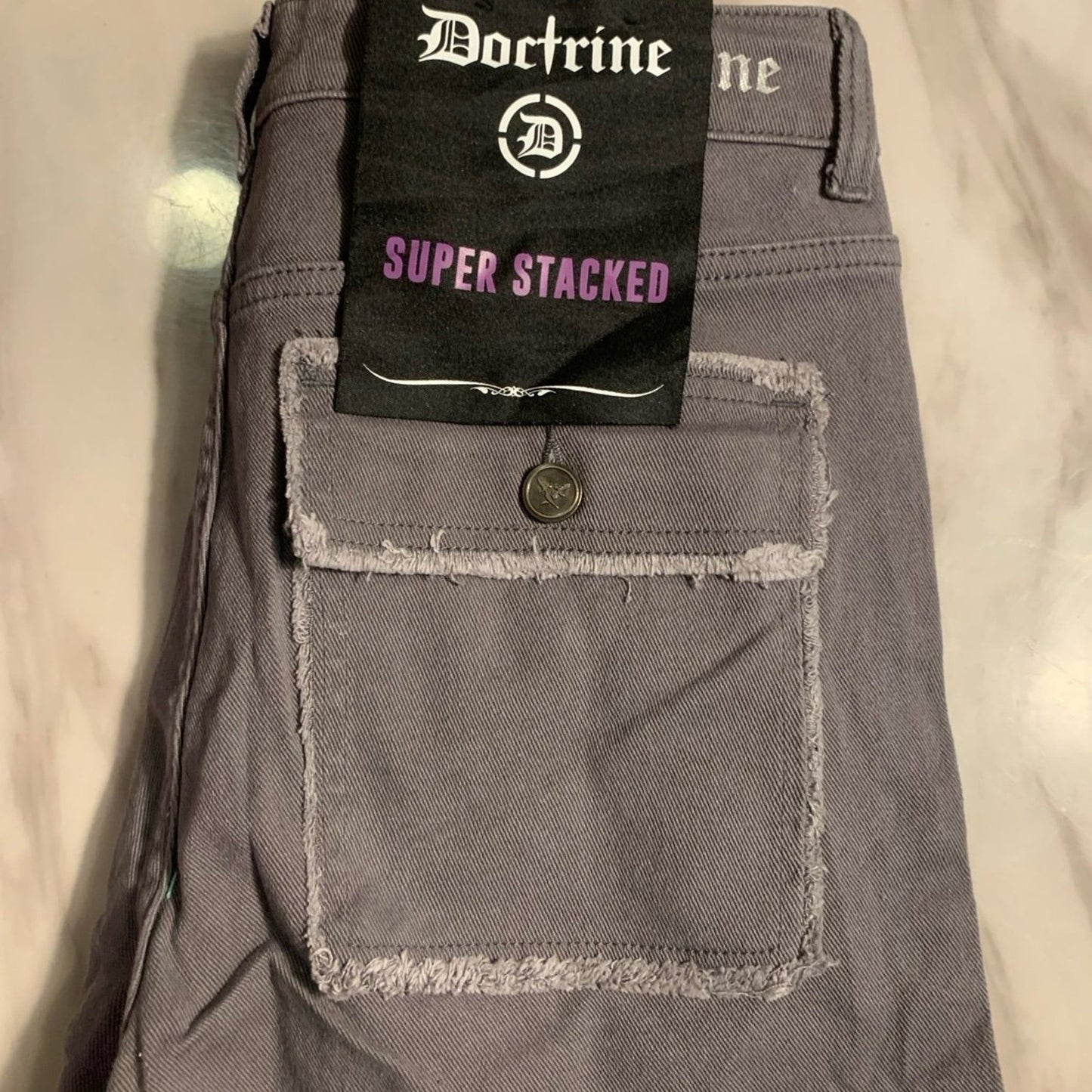 Doctrine Superstack Grey Mens Jeans Size 38