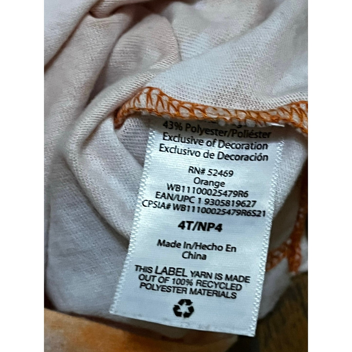 Wonder Nation Orange Kids Tan Top With Hoodie Size 4