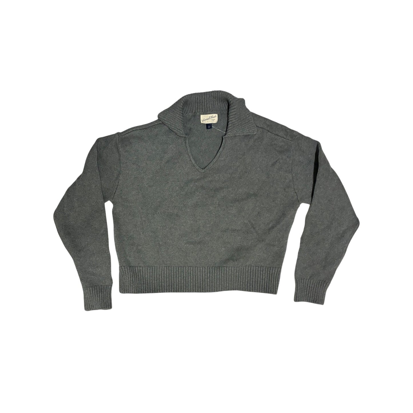 Women’s Long Sleeve Collared Neck Pullover Sweater - Universal Thread Gray Sz L