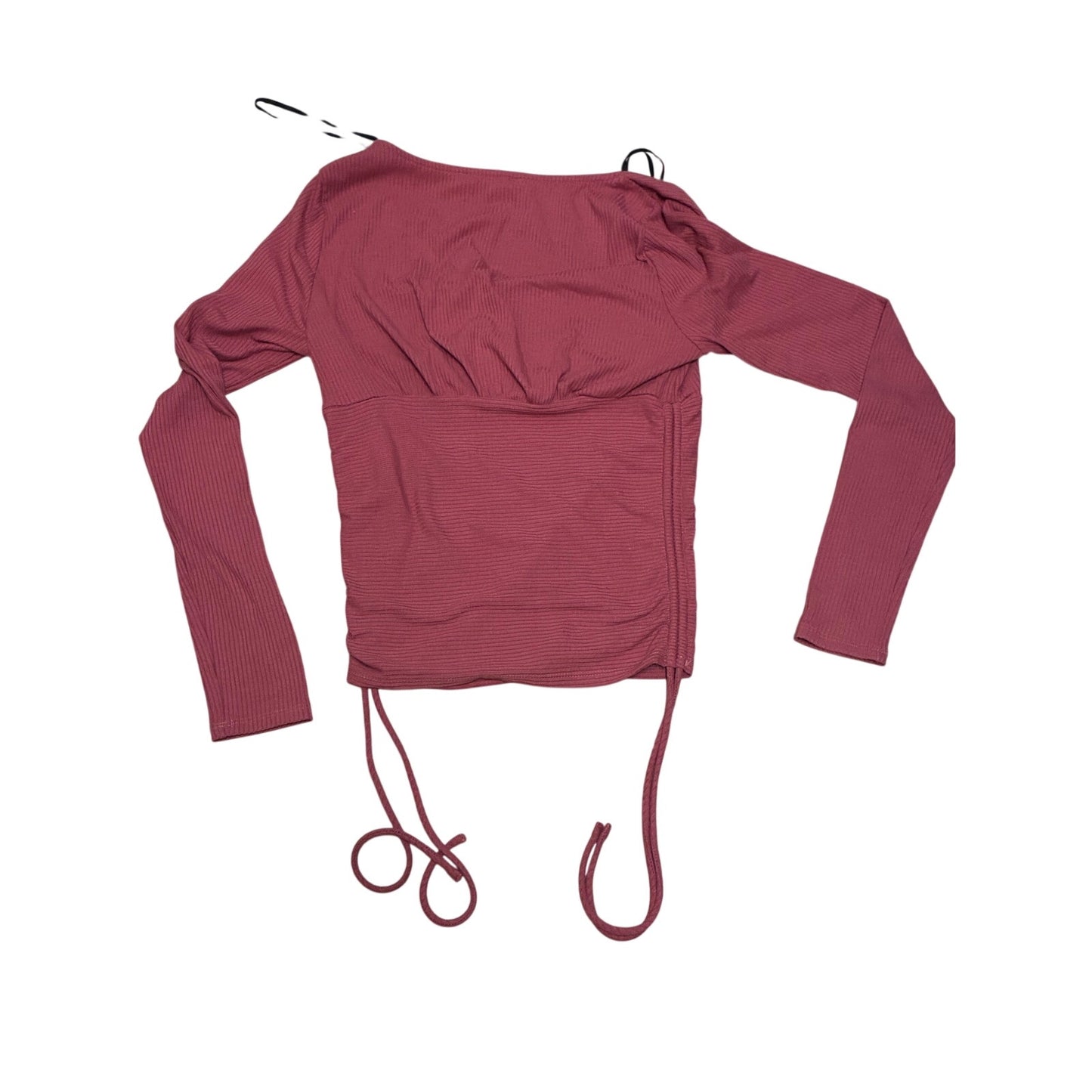 Forever 21 pink long-sleeve crop top featuring a square neckline