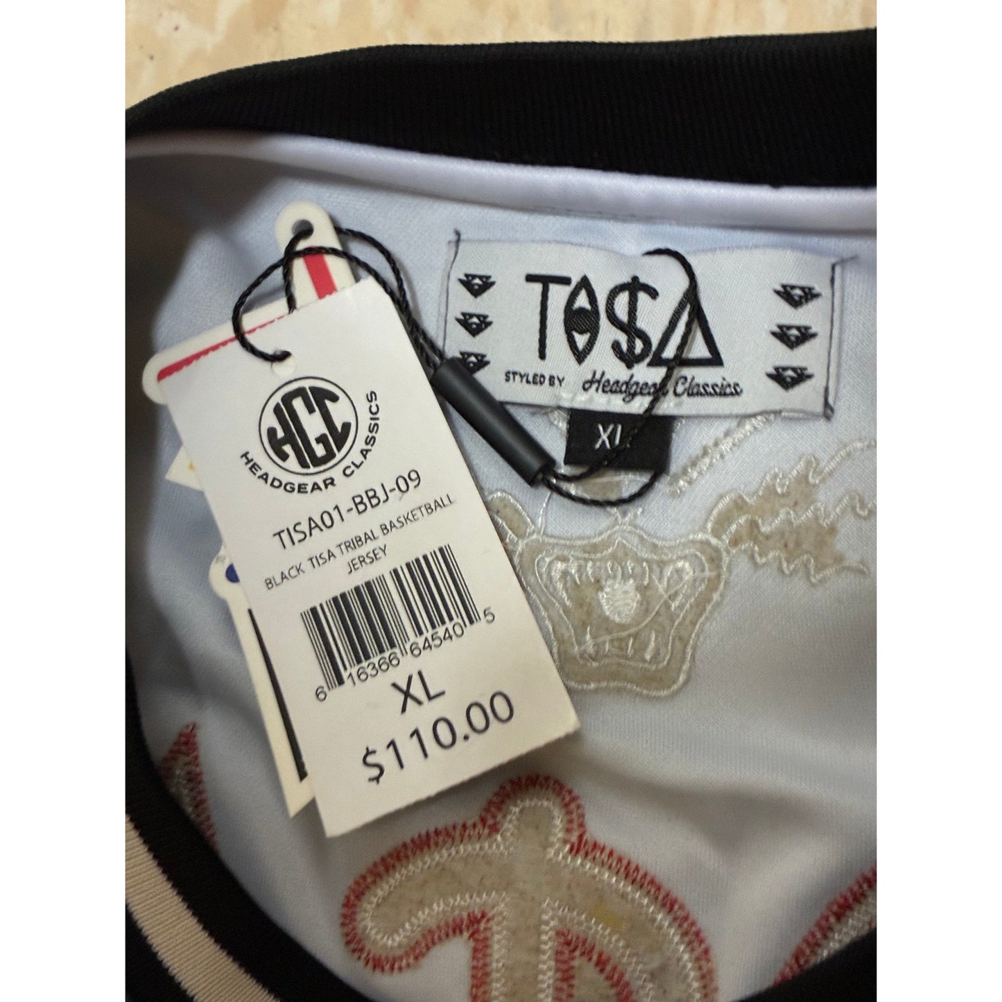 Tisa Black Tribal Basketball Jersey Size XL TISA01-BBJ-09