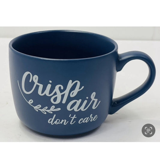 Crisp Air Dont Care 14oz Porcelain Mug by Threshold Blue White