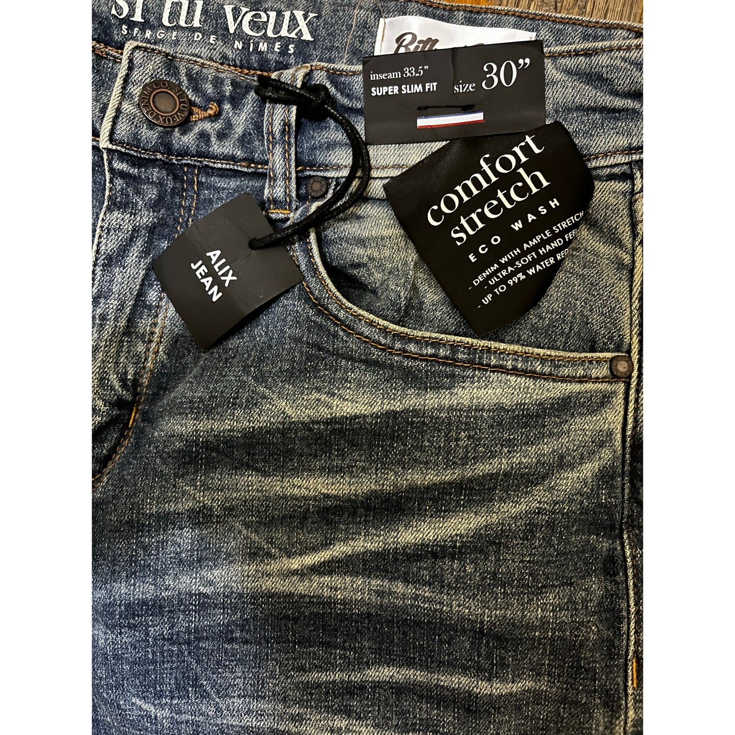 Si Tu Veux Alix Jeans Superstack Men’s Size 30 Billy Jeans