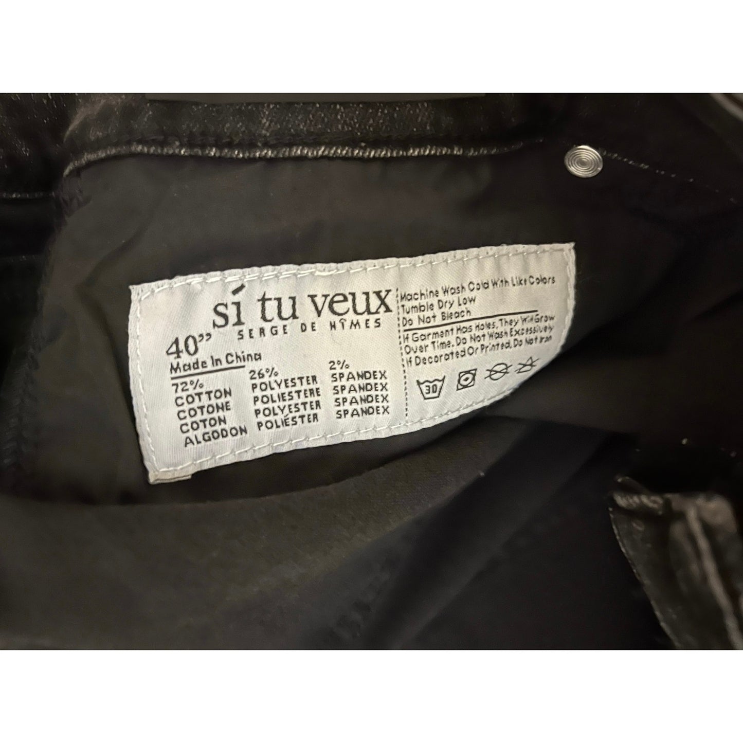 Si Tu Veux Marc Jeans Black Wash Superstack Mens Size 40