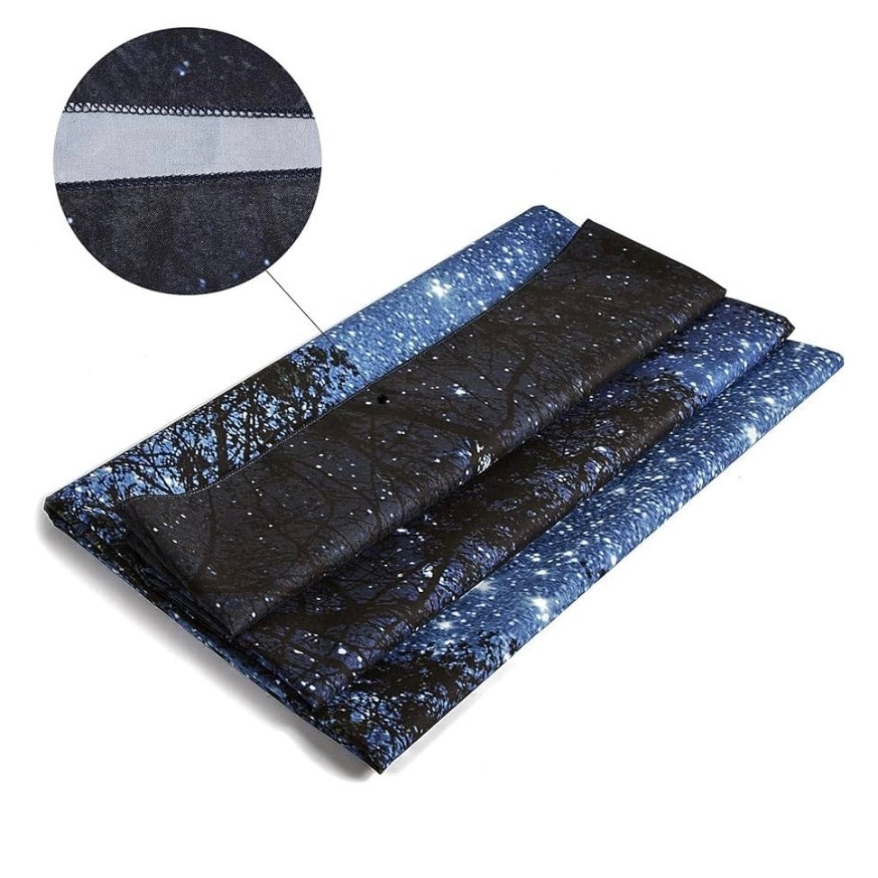 Starry Wall Tapestry, 3D Printing Forest Starry Night Tapestry Star Tree Tapestry Psychedelic Indian Wall Hanging Tapestry for Home Decor Bedroom Living Room, Large 79x58 Inches