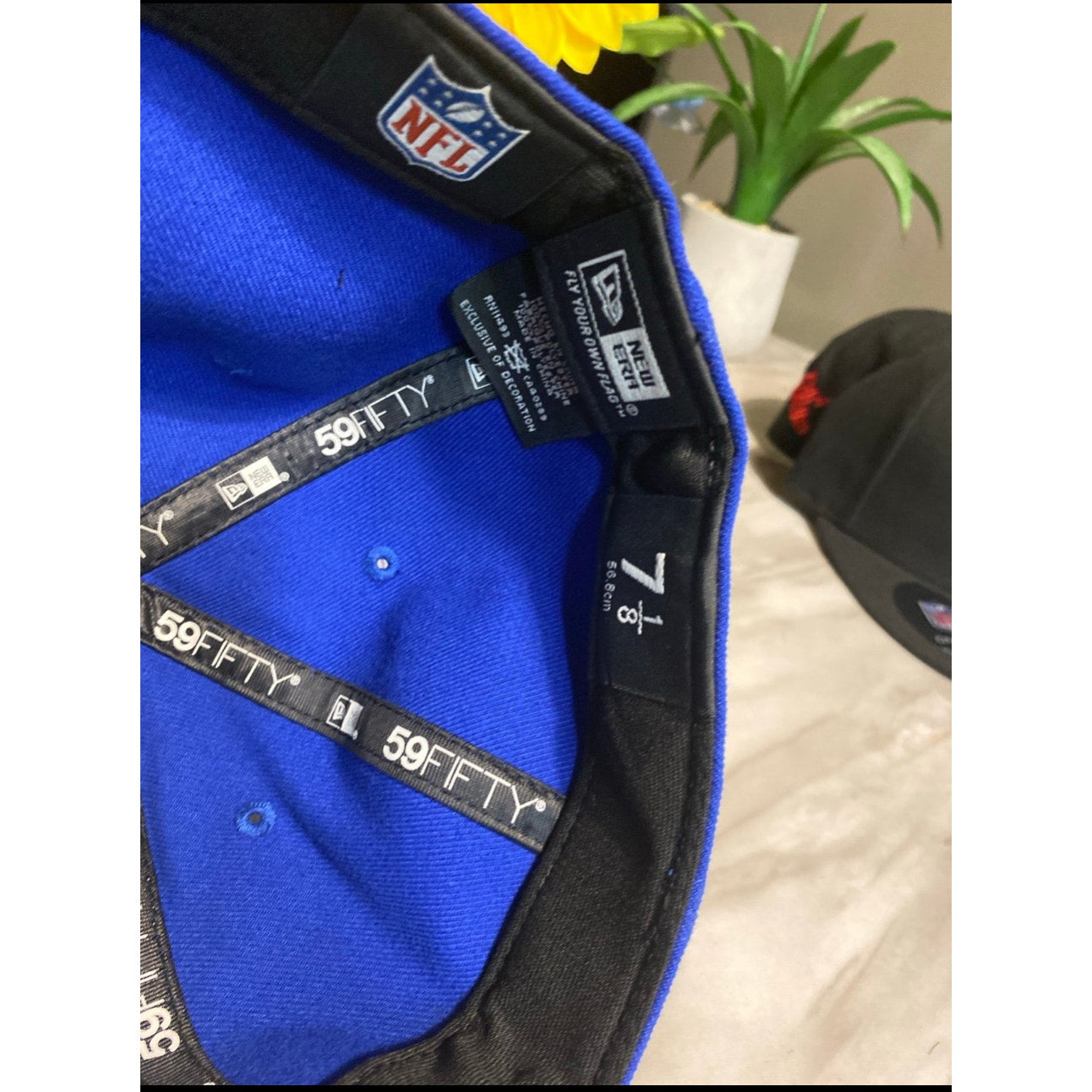New Era Hat Size 7 1/8 Royal & White NY