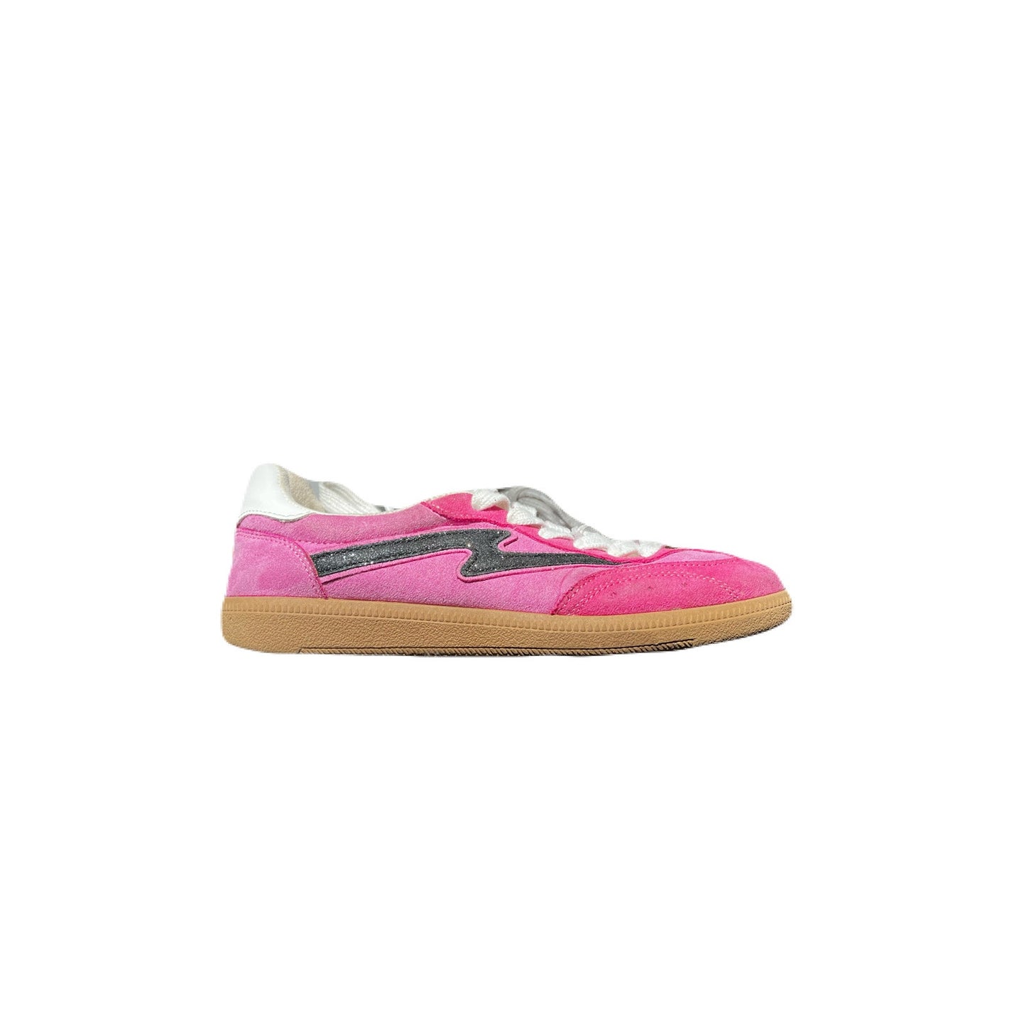 Steve Madden, pink and black girl sneakers size 4