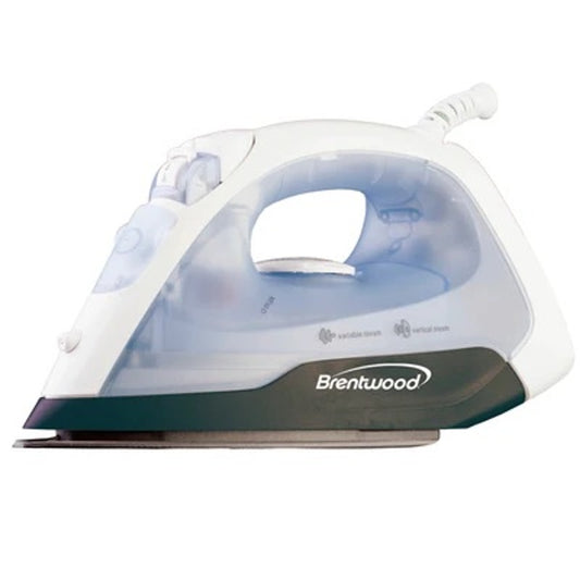 BRENTWOOD MPI-52 NON-STICK STEAM IRON, WHITE