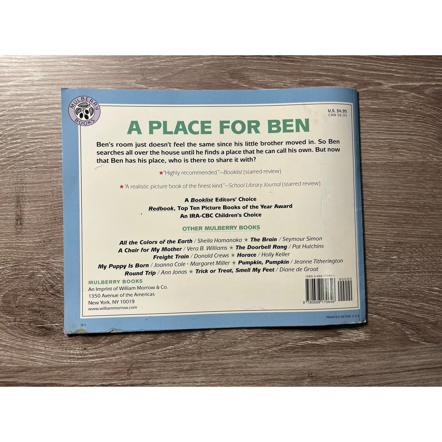 A Place For Ben Book By Jeanne Titherington