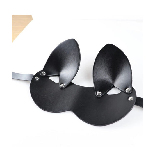 Women Faux Leather Cat Ears mask Sexy Roleplay Halloween Party Masks Blindfold