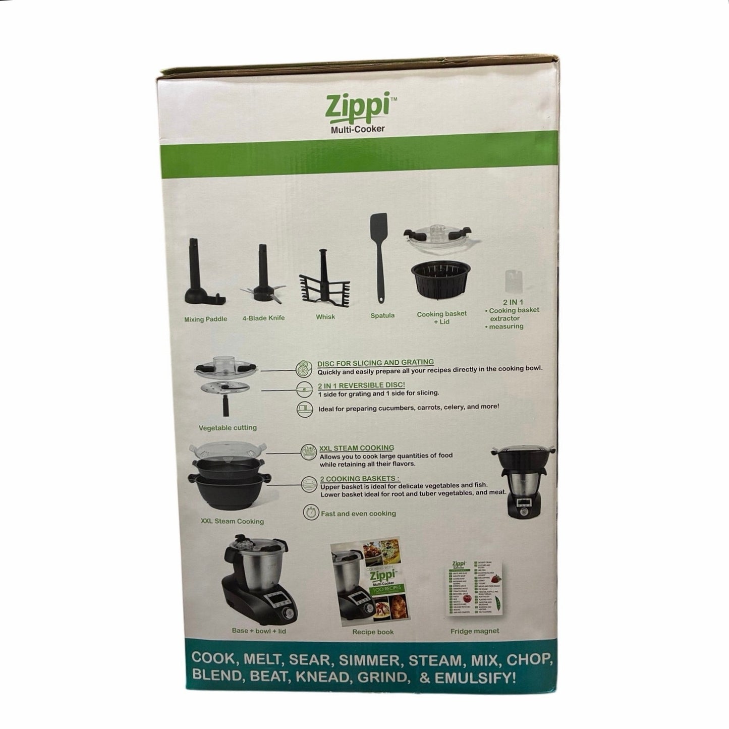 Zippi Multi Cooker, Compact All-In-One Blender, Cooker, Steamer & Food Processor