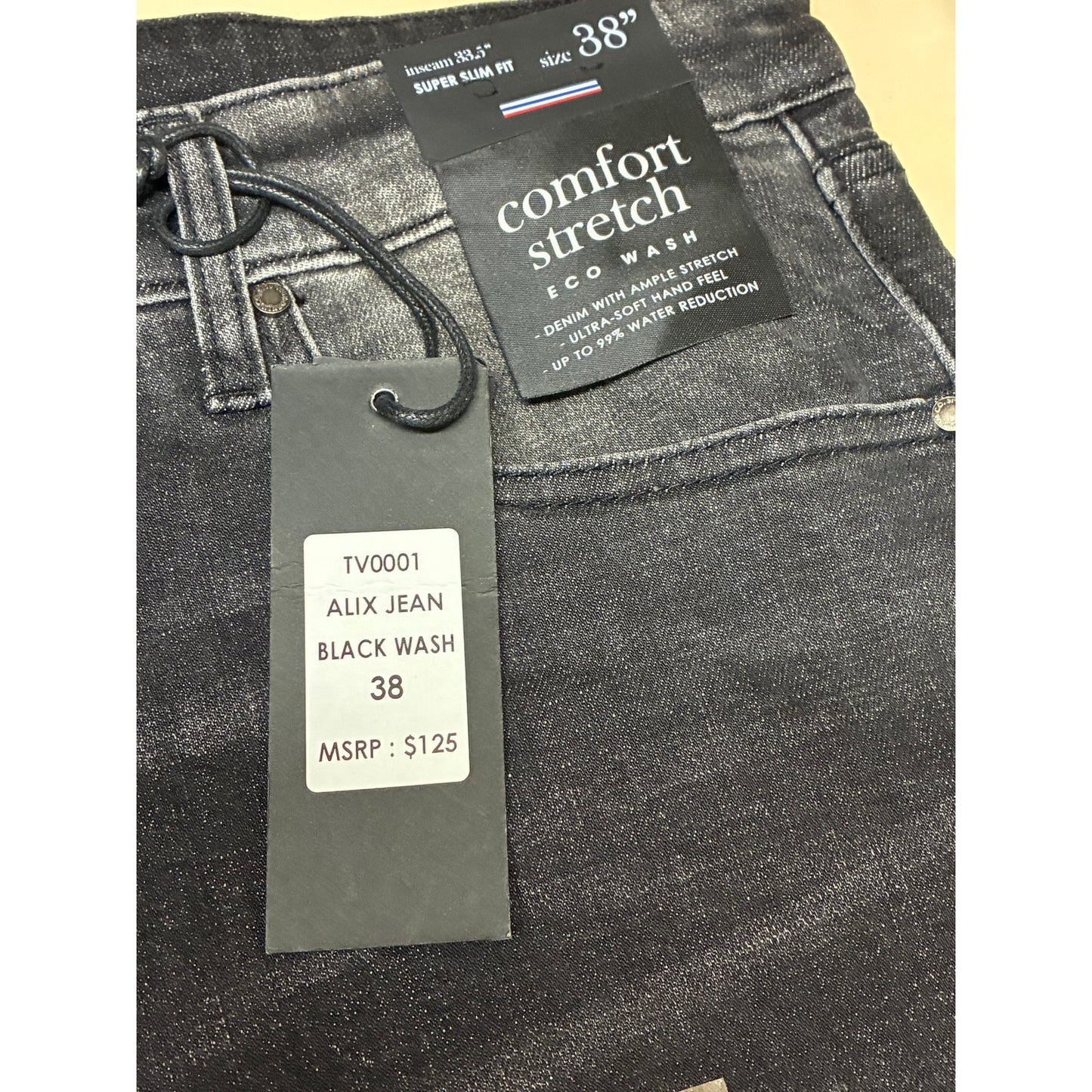 Si Tu Veux Alix Jean Black Wash Men’s Size 38
