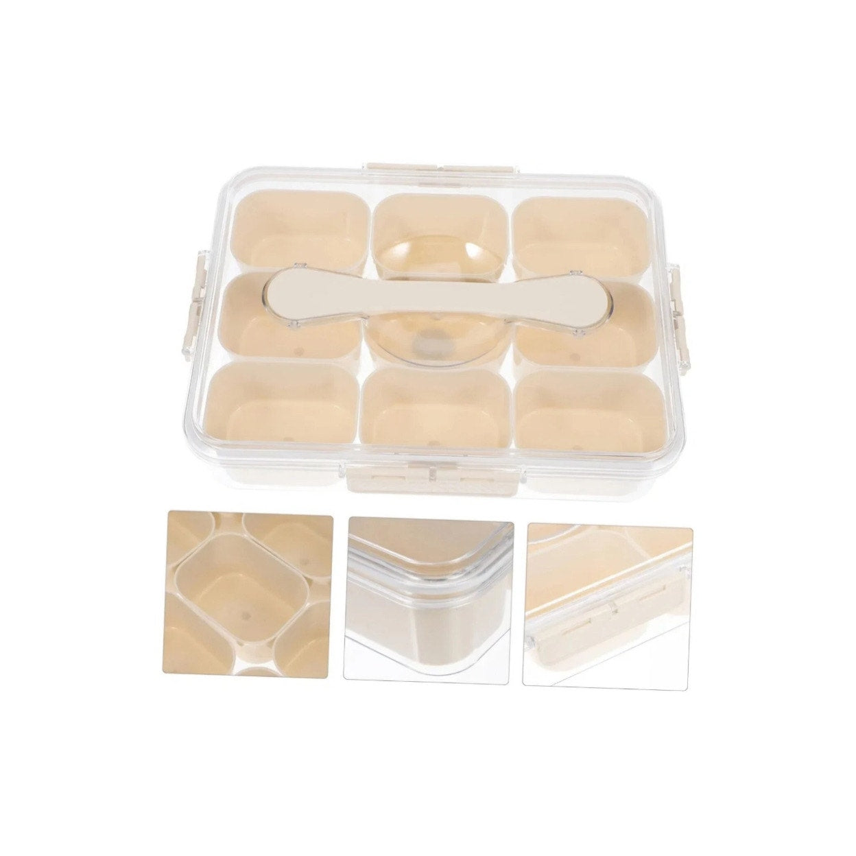 Divided Serving Tray with Lid and Handle Snackle Snack Box Charcuterie Container