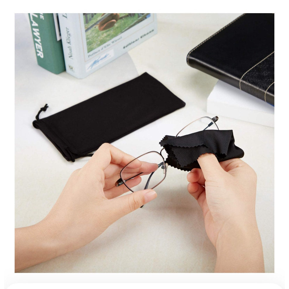 Frienda 25 Pieces Microfiber Case Pouch Bag Glasses Sunglasses Case Soft Pouch with 2 Eyeglass Cleaning Cloth
