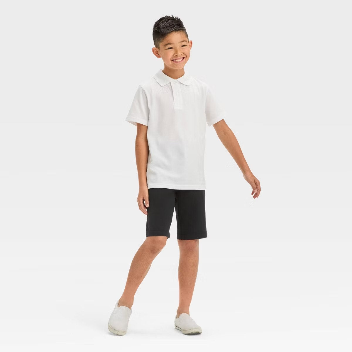 Boys' Short Sleeve Jersey Uniform Polo Shirt - Cat & Jack White XS 4/5