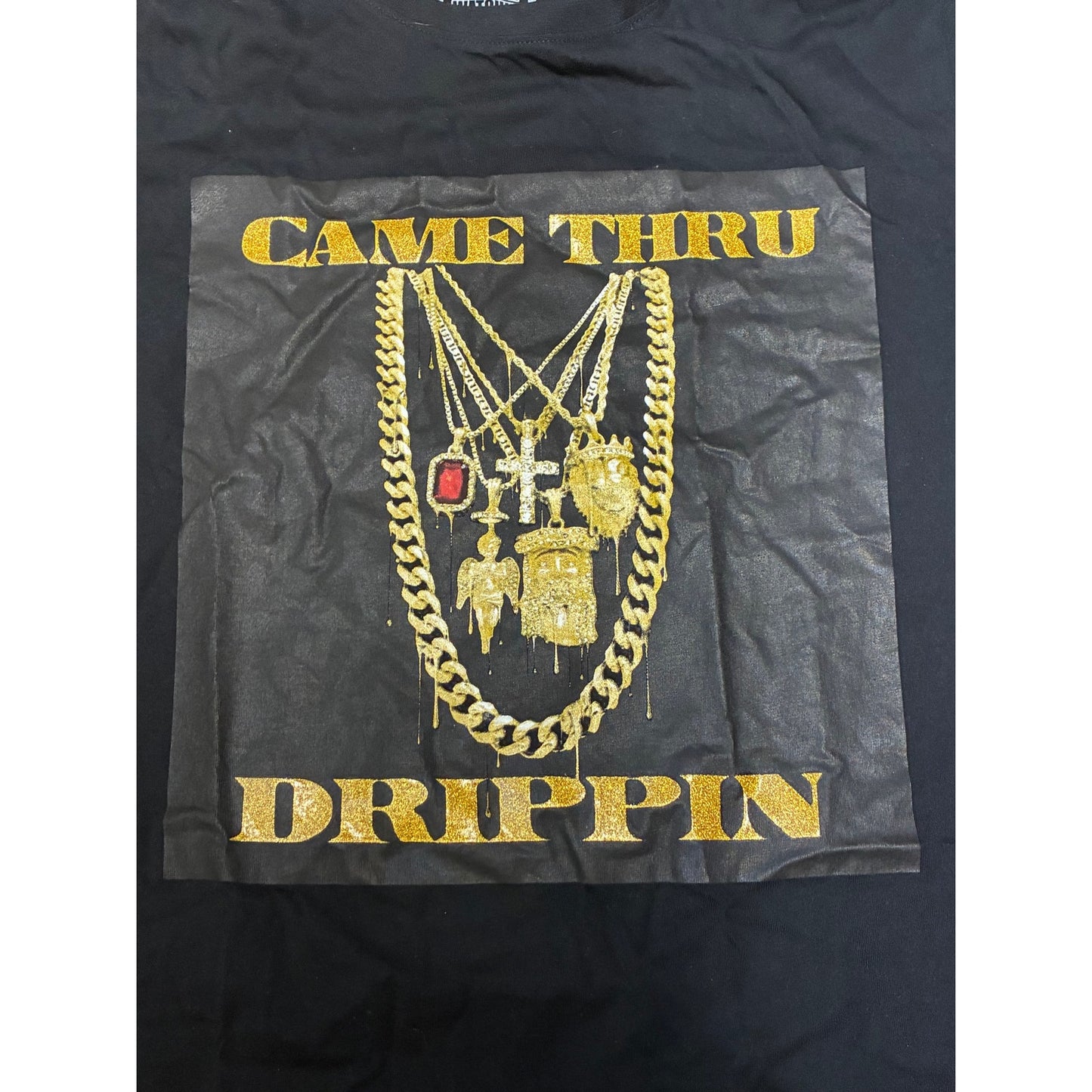 Streetz Iz Watchin Came Thru Drippin Men’s Black T-Shirt Size XL