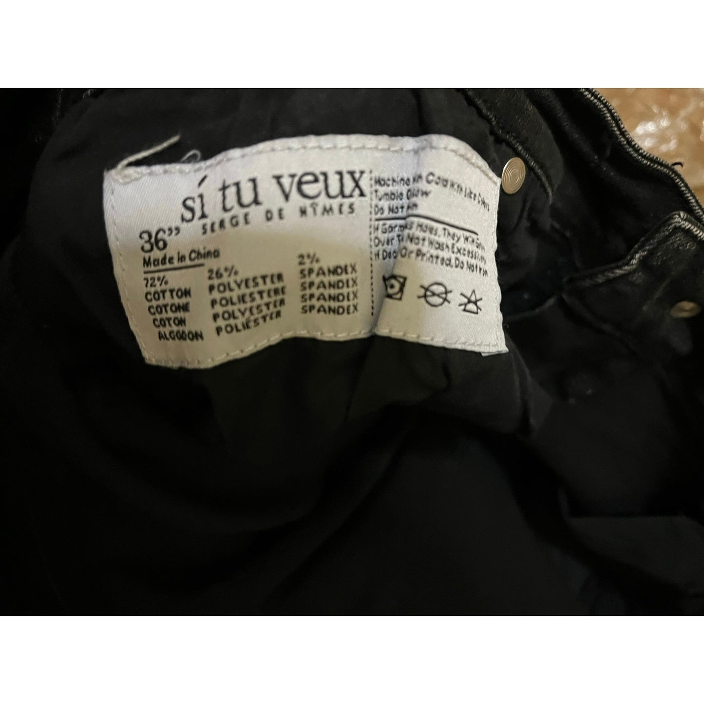 Si Tu Veux Marc Jeans Black Wash Superstack Mens Size 36