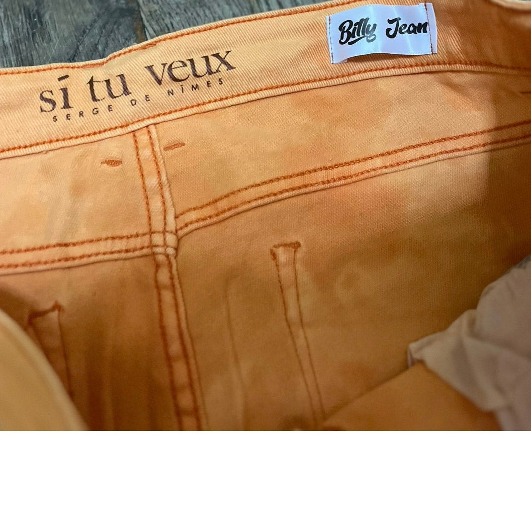 Si Tu Veux Orange Superstack Men’s Jean’s Size 36
