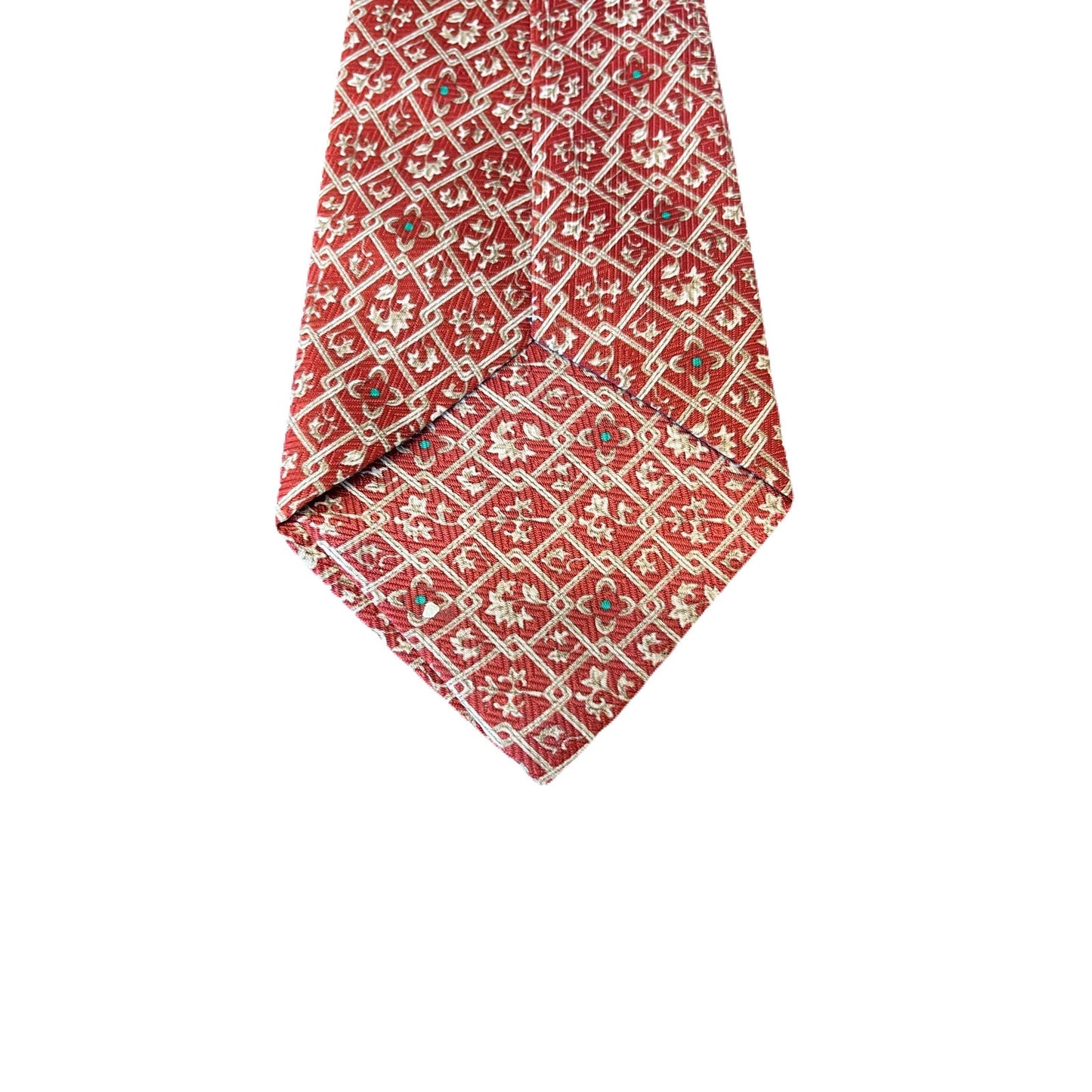 Men’s Tie Red With Green Dot On it