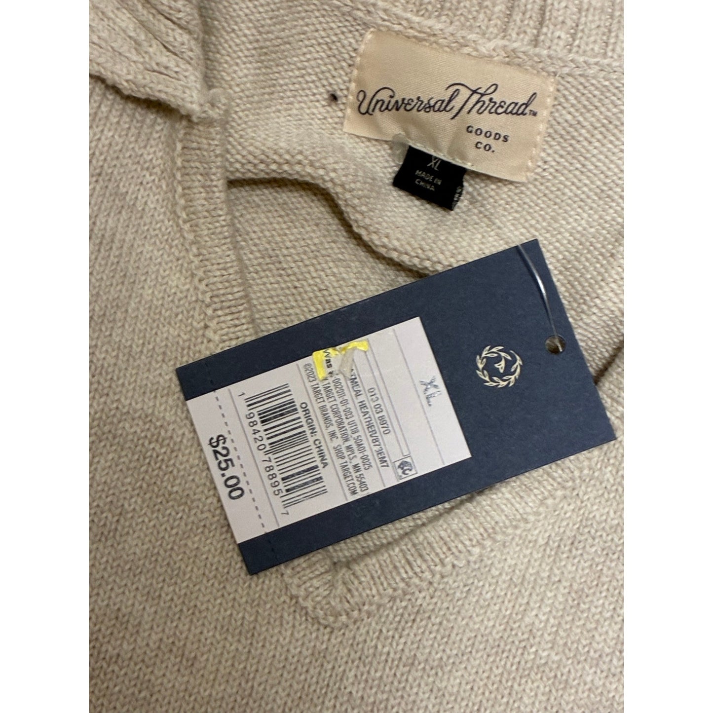 Women’s Universal Thread Women's Collared Neck Pullover Sweater White XL