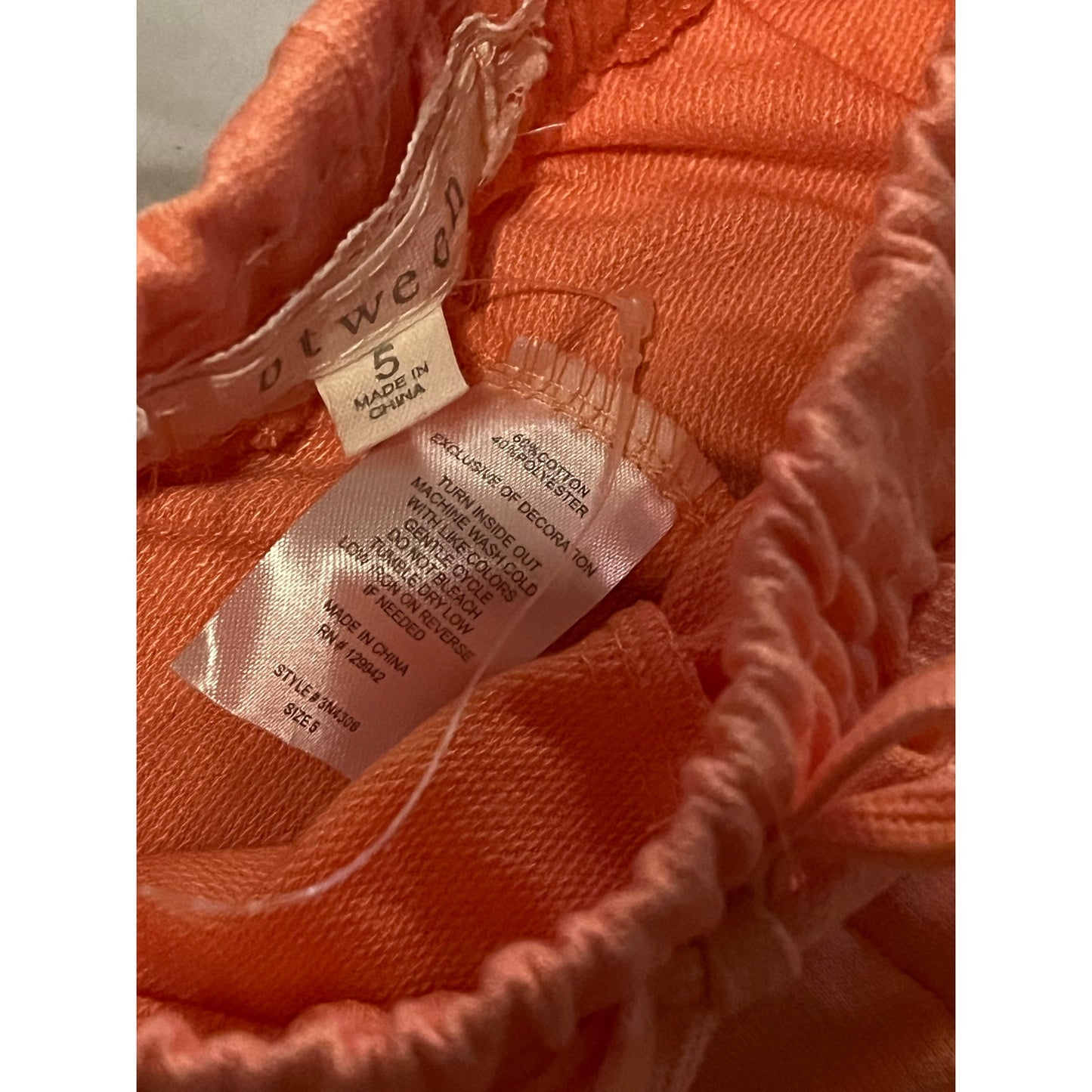 Btween Kids Peach Shorts Size 5