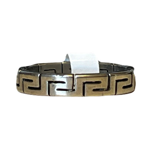 White Gold Stainless Steel Men’s Ring Size 18