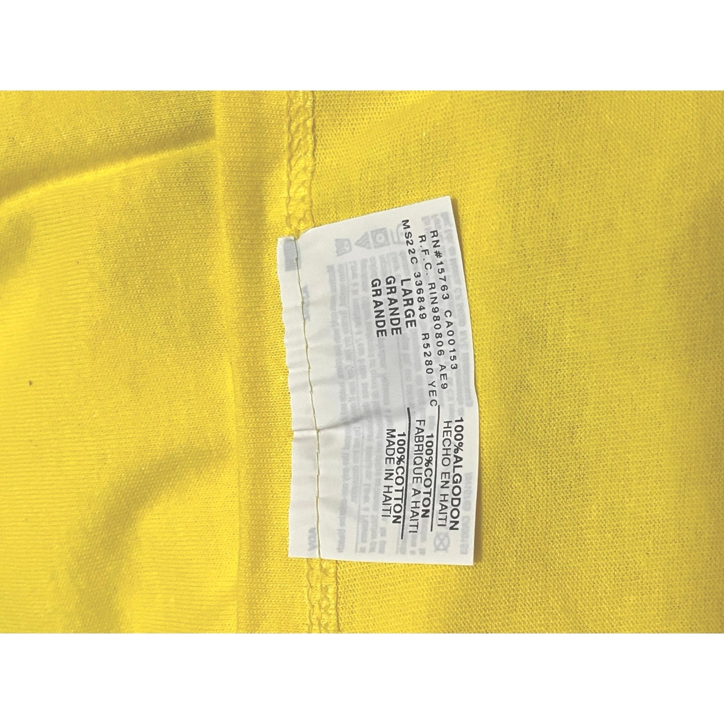 Hanes Yellow Men’s T-Shirt Size Large