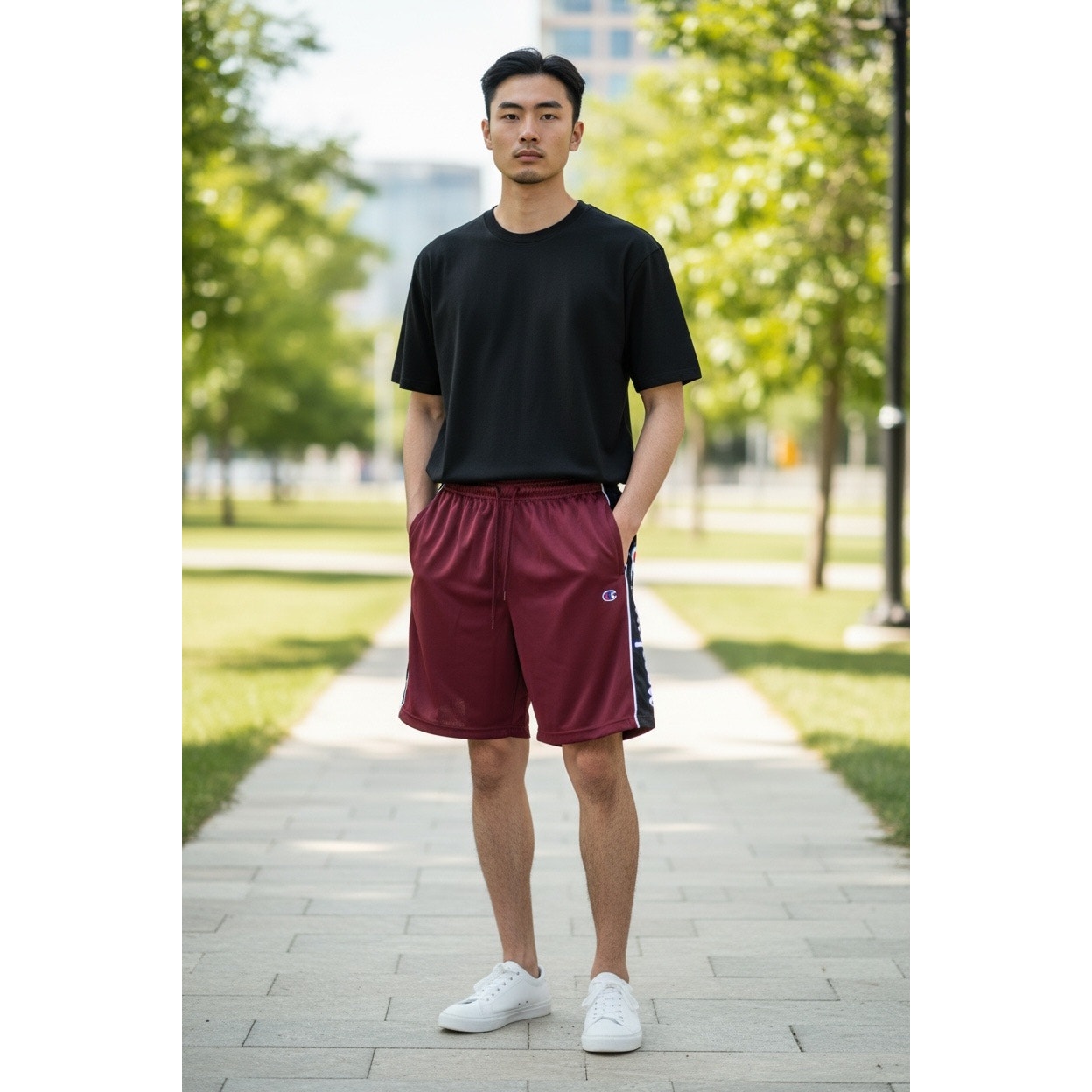 Champion Men’s Basketball Shorts Size X-Large Burgundy
