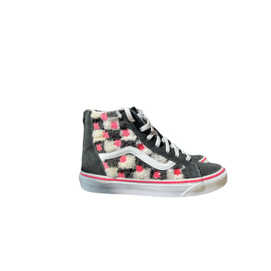 VANS SK8 Hi Zippered Pink-Stars Fuzzy-Checks 507698 Kids Size 3