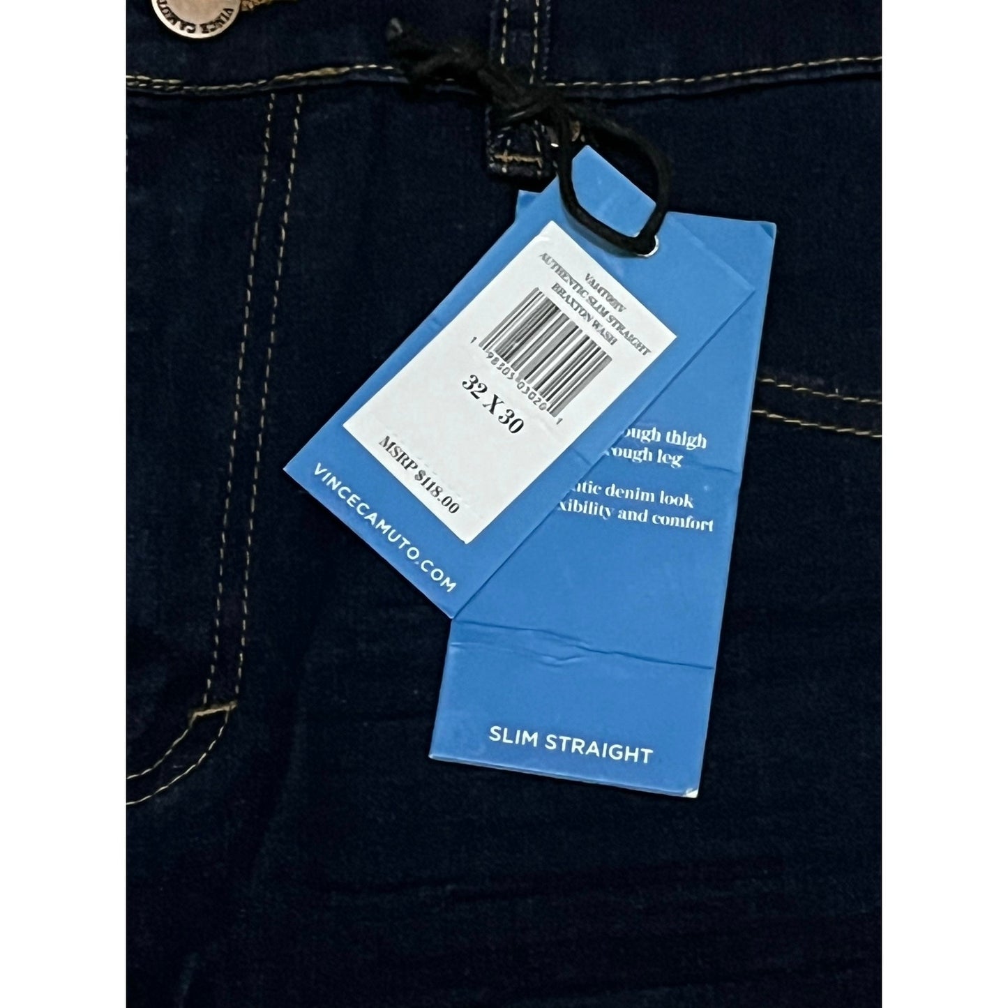 Vince Camuto Men’s Dark Blue Jean’s Size 32X30 Brand New
