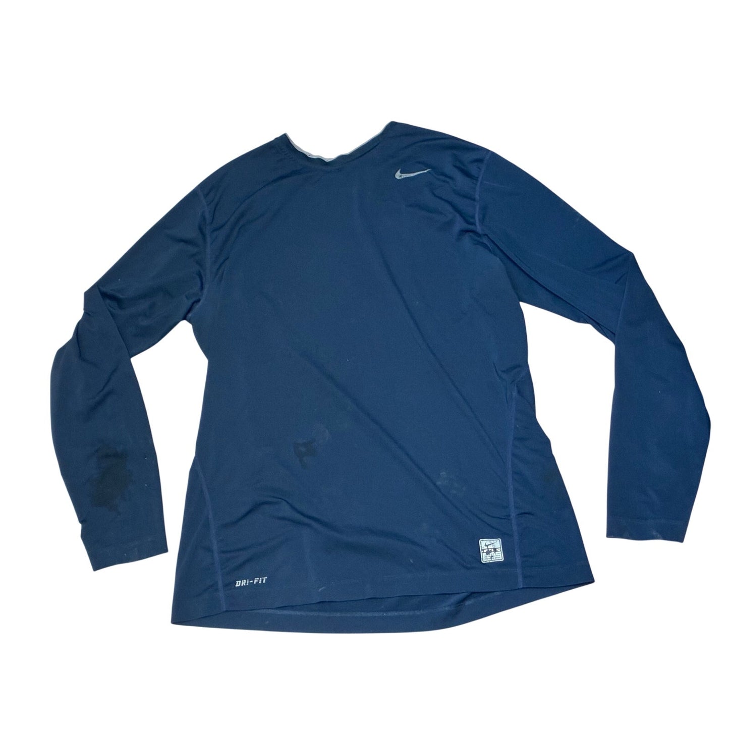 Nike Pro Fitted Navy Men’s Long Sleeve Shirt Dri-Fit Size Large