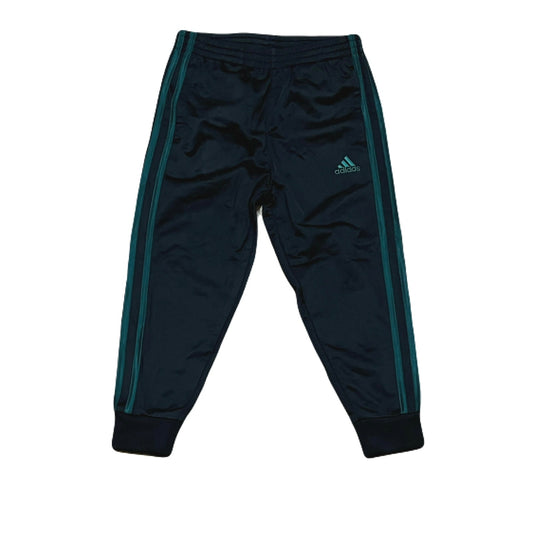 Adidas Black Pants Size 4 With Green Stripes On The Side
