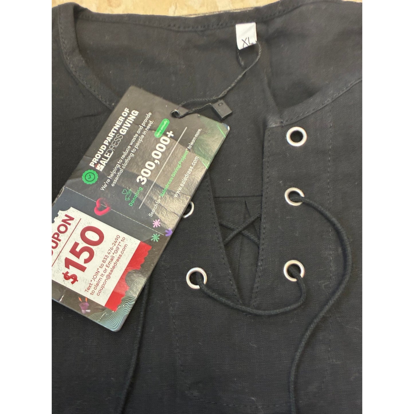 Black Women’s Long Sleeve With Strings On Them Size XL