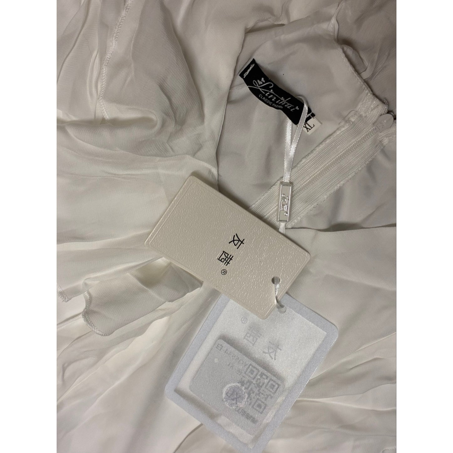 Linihui Women’s Long Sleeve White Long Dress Size XL