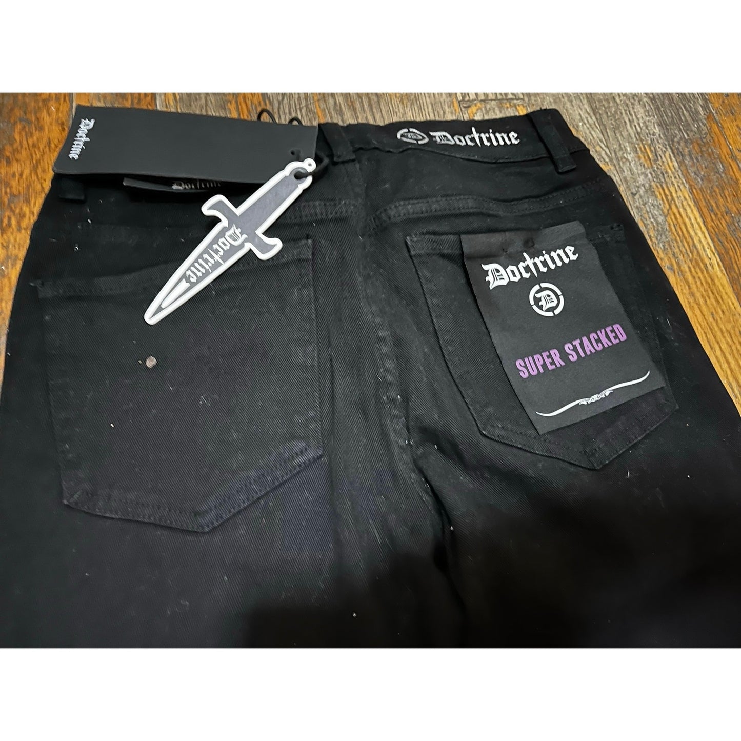 Doctrine Classic Stacked Jet Black Men’s Size 30