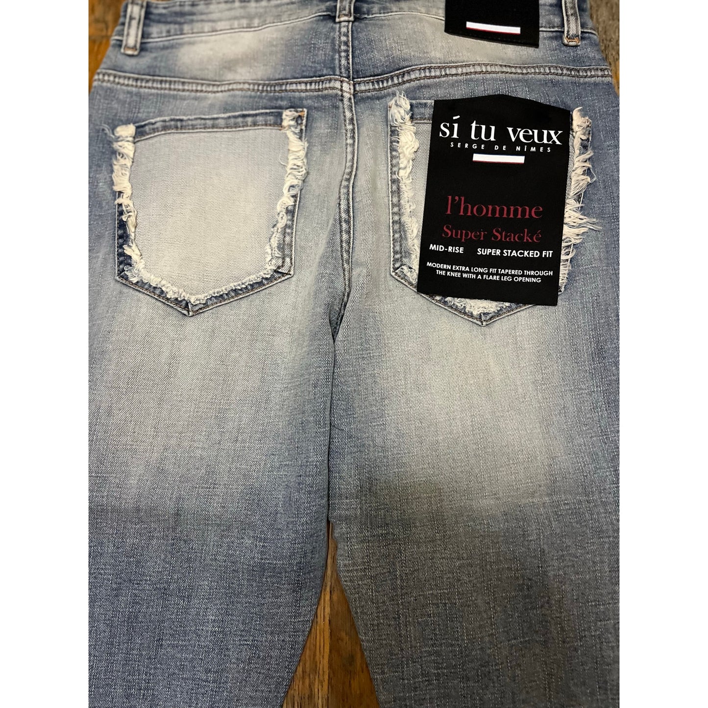 Si Tu Veux Brutini’23 Jeans Indigo Wash Mens Superstack Size 38